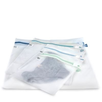 4 Lakeland White Mesh Net Washing Bags - Various Sizes Protect Smalls & Delicates In Washing Machine