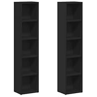 vidaXL Cd-kasten 2 st 21x16x93,5 bewerkt hout sonoma eikenkleurig