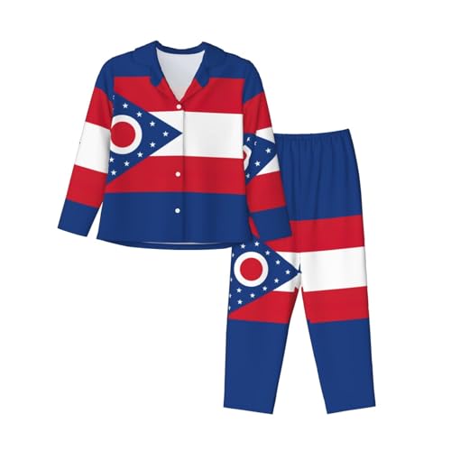 Pyjama femme manches longues Ohio fini les nuits fraîches avec cet ensemble fluide