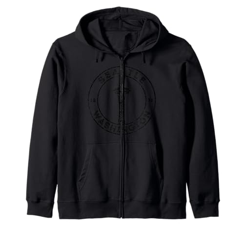 Seattle Tower Seattle Souvenir Seattle Washington Est. 1851 Zip Hoodie