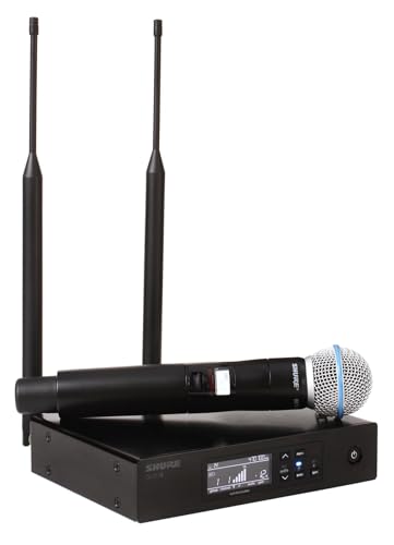 Shure QLXD24/B58 Digital Wireless Mic System - G50 Band, Includes QLXD2/BETA58A Mic & Transmitter, QLXD4 Receiver, 470-534MHz Coverage
