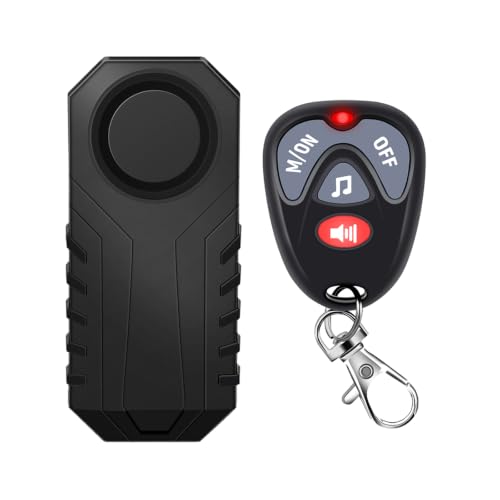 Image of 113dB Wireless Bike Alarm with Key Fob Remote,1PK | Bicycle Anti Theft Alarm with Vibration Motion Sensor,IP65 Waterproof,SOS Function,for Motorcycle,Scooter,Moped