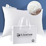 LIANLAM Luxuriöses kanadisches weißes Gänsedaunenkissen, Queen-Size-Größe, 900+ Füllkraft, Baumwollschale, 800 Fadenzahl, weiche Daunenkissen zum Schlafen, Hotelkissen zur Linderung von
