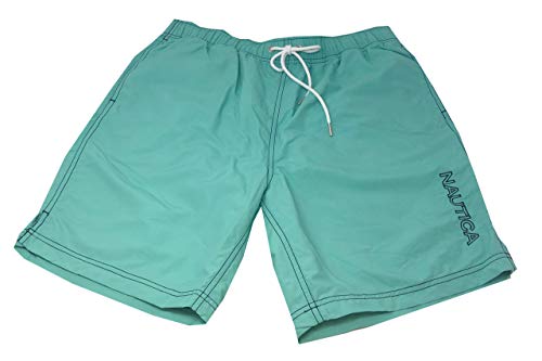 Nautica Mens Quick-Dry Logo Swim Trunk Shorts (S, Mist Green)