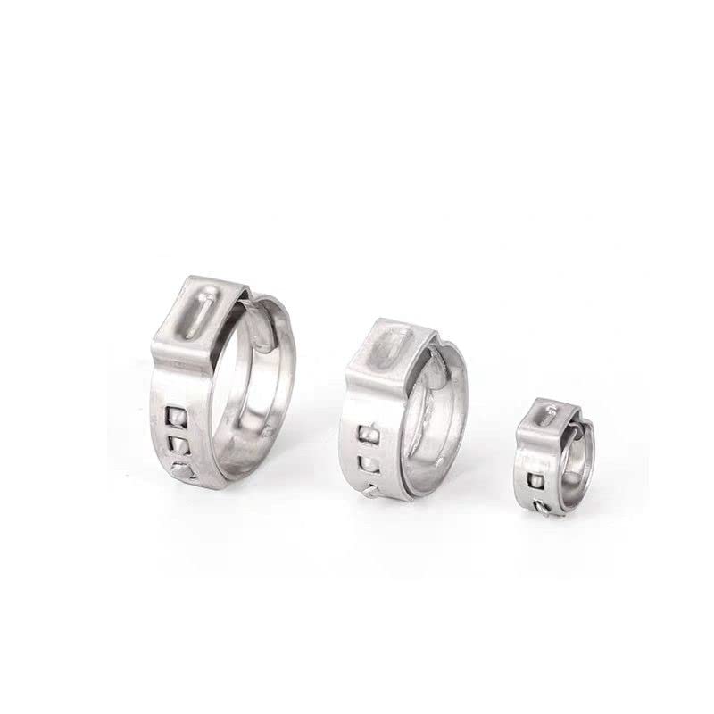 304 Stainless Steel 6.5mm-21.0mm Single Ear Hose Clamps SS304 Mini Clips One Ear Stepless Pipe Clamp (Size: 17.8-21.0mm)