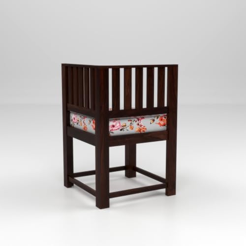 Image of Solid Sheesham Wood Dining Chair Set of 2 | Wooden Arm Chairs with Cushion | Living Room Chair | Dining Table Chair | Modern Wooden Furniture