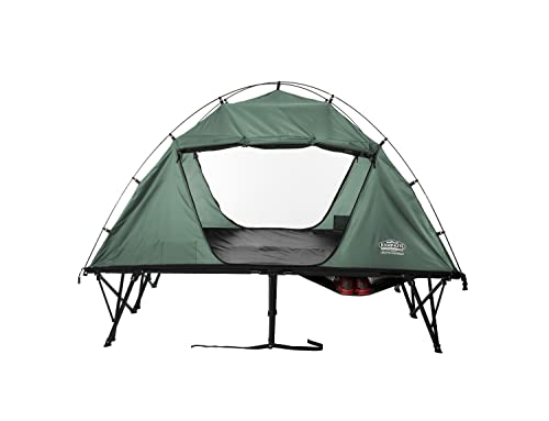 Kamp-Rite Double CTC Compact Quick Setup 2 Person Tent Cot, Chair and Tent with Rain Fly, 600 D Roller Wheeled Carry Bag & 190T Carry Bag, Green