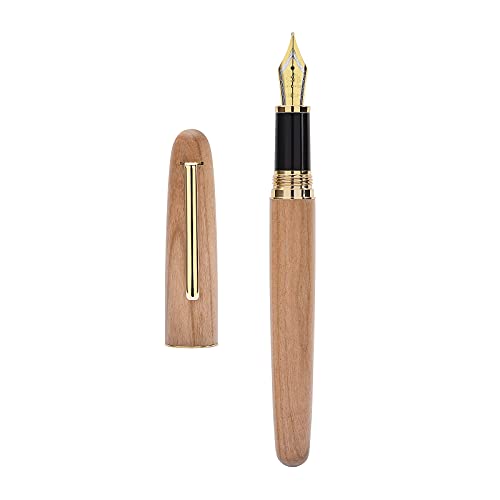 Jinhao 9036 チェリーウッド万年筆極細サイズメタルペンケース付き