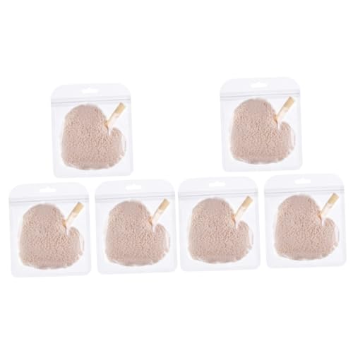 balacoo 2sets Face Washing Pads Heart Puff Makeup Pads Soft Cleaning Reusable Makeup Supplies 3pcs*2