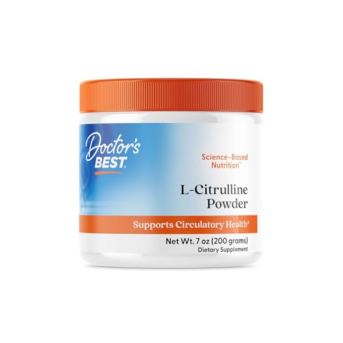Doctors Best L-Citrulline Powder (Kyowa Quality), Supports Circulatory Health, Non-GMO, Gluten Free, Soy Free, Vegan Net Wt. 7 oz (200 Grams)