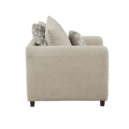 Sillón Plegable Chenille Marrón Claro miniatura 5