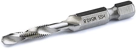 HSS Stubby Drill Bits, 6pcs 1/4" Quick Change Hex Shank Wood Brad Point Stubby Short Drill Bit Set 4241 Woodworking Drill Tool 3/32, 1/8, 3/16, 1/4, 5/16, 3/8