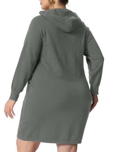 Image of Agnes Orinda Plus Size Hoodie Sweater Dress for Women Long Sleeve Pullover Fall Mini Bodycon Sweatshirt Dresses