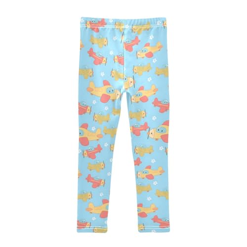 Aircraft Cartoon Pattern Girls Leggings Soft Stretch Workout Yoga Dance Pants for Kids Casual Tights2