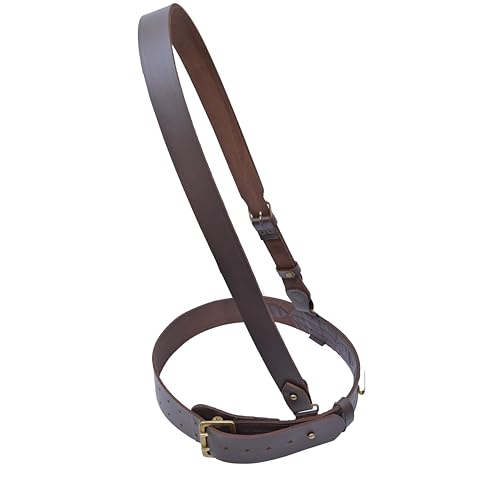Ceinture Sam Browne cuir marron accessoire uniforme militaire sangle réglable boucles laiton