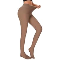 LEYBDER Thermo Strumpfhosen Damen Winter Thermo Leggings Damen Gefütterte Strumpfhose Damen mit Weichem Fleece Futter Wärmende (DE/NL/SE/PL, Alphanumerisch, S, M, Regular, Regular, Kaffee 80g)