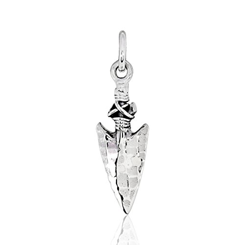 WithLoveSilver Pendente Ciondolo a forma di roccia e freccia con arciere celtico in Argento Sterling 925