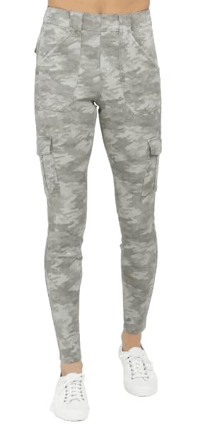 SPANX Womens Stretch Twill Ankle Cargo Pant Stone Wash Camo XS