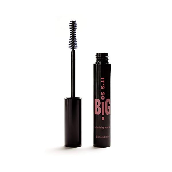 Elizabeth Mott Black Volumizing Smudge-Proof Mascara-Cruelty Free Lengthening Fiber Mascara with Hourglass Wand-Water Resistant, No Clump, Amazing Eyelashes, Safe with Lash Extensions, Full-Size 8 ml