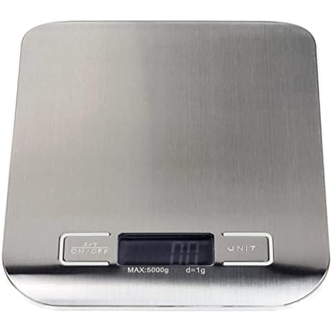 Stainless Steel Digital Kitchen Scale - LCD-Display, Battery-Operated Food Scale (lbs., g, ml, & Oz.), Accurate & Precise Measuring by Kÿchen Cover