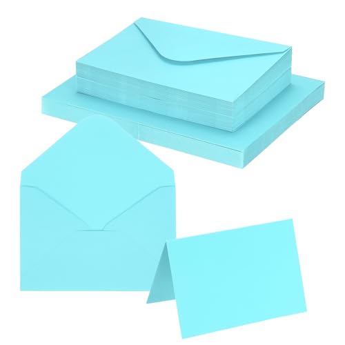 Tarjetas de felicitación en blanco y sobres de 4 x 6" PATIKIL cartulina de 250g azul para DIY
