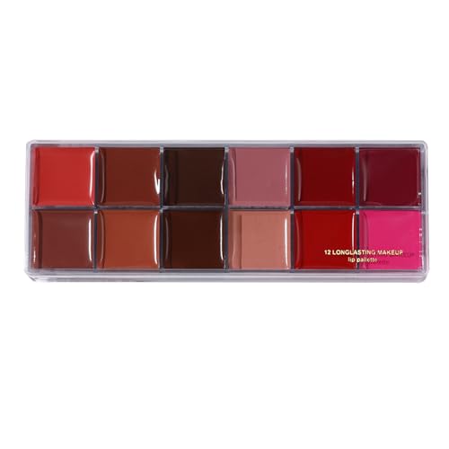 Colorful Lip Palette - Matte Cream Lipstick Set Cosmetic lipglos Kit Compact Design Makeup Palette | Perfect Long Wear Lip Color for Wife Daughter Mom Daily GLAMs Party Special Occasions Beauty Love