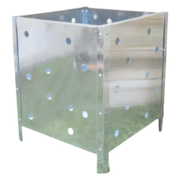 Unibos | Galvanised Metal Incinerator | Fire Burning Bin | Open Top | Garden Waste Incinerator | Fire Bin for Burning Leaves, Paper, Wood, Rubbish etc | Wood Burner | HEAVY DUTY | (490x560 mm)