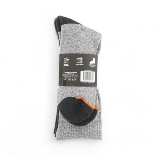 Michael Ellis BIG Work Boot & Hiking Socks Grey 2-Pack - EXTRA Wide (Men's Size 16-22)3