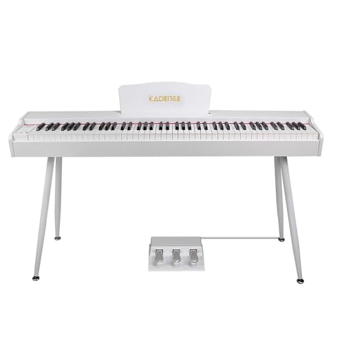 Image of Kadence GEN25 Digital Piano(DP01)- 88 Weighted Progressive Hammer Keys, Wooden Stand, Triple Pedal, MIDI & French Dream Chip (White Piano,2025 Edition)