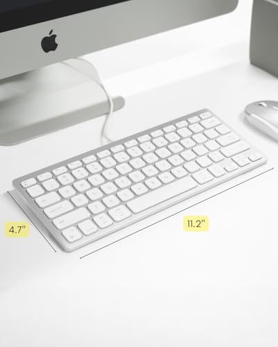 Image of Macally USB C Wired Keyboard for Mac (USB C + USB A) - Compatible Keyboard for MacBook Pro /Air, iMac & MacMini - Compact Mac Keyboard