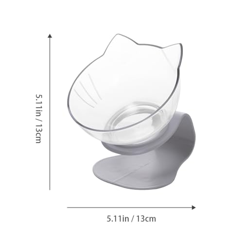 TOGEVAL 猫用フードボウル 傾斜設計 ネックガード付き プラスチック製 転倒防止構造 ペット 対応 シングルボウル 猫餌皿 食事時の首保護