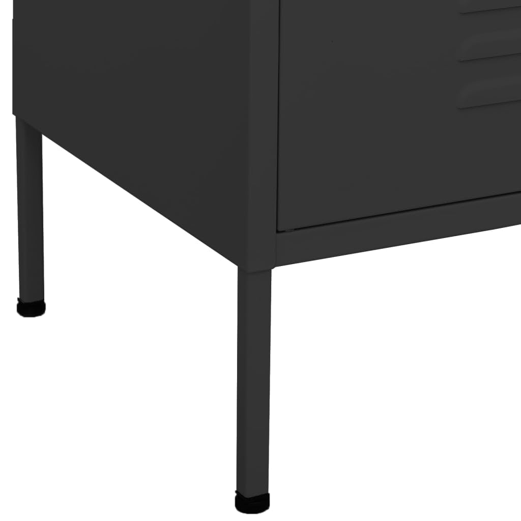 vidaXL Lagerschrank Sideboard Kommode Anrichte Stahlschrank Schrank Beistellschrank Mehrzweckschrank Bücherschrank Standschrank Anthrazit 80x35x101,5cm Stahl