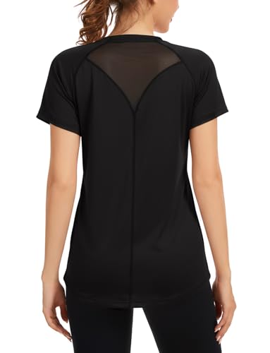 La Mejor Lista de Ropa de Balonmano americano para Mujer - 5 favoritos. 50 DEHORU Camiseta deportiva para mujer, manga corta, malla trasera, transpirable, secado rápido, para correr, gimnasio, yoga, correr, camiseta funcional, deportiva, camiseta de...