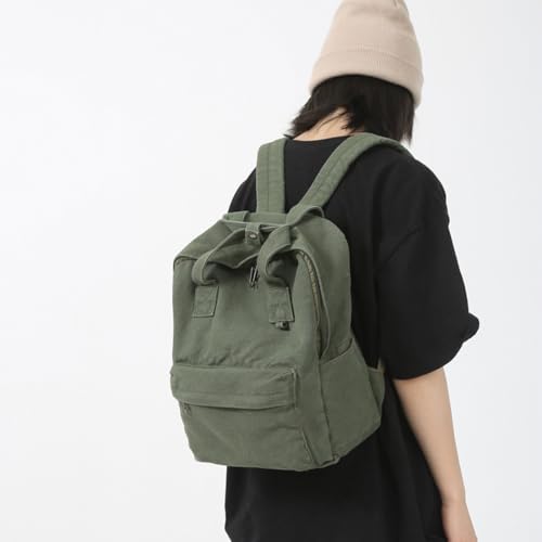Image of MaxxCloud Vintage Denim Laptop Backpack Casual Canvas Daypack Handbag Purse Lightweight Rucksack Shoulder Bag