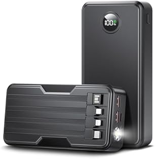 Power Bank 40000mAh Portable Charger 22.5W with 5 Outputs & 2 Inputs LED Display Equipped with Flashlight External Battery Pack for iPhone 16/15/14, Samsung, Etc