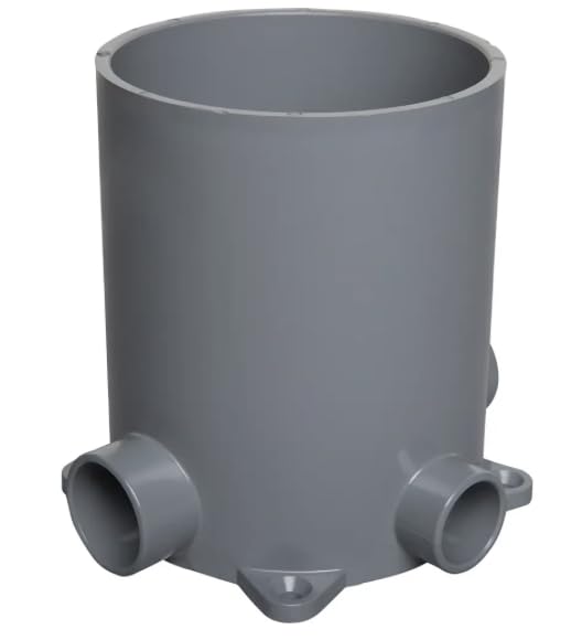 ARL-FLBC4500 Non-Metallic Concrete Floor Box, 4-1/2" Round, Includes Plugs, Low Voltage Divider & Mud Cover for New Concrete Pours (5 Pack)