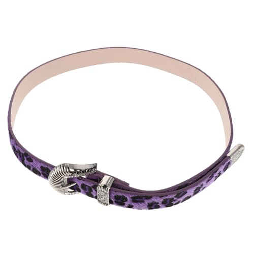 Vintage Western Belt: Retro Wide Leopard Print Buckle Belt For Jeans Pants Dress Ideal For Parties And Everyday Use Purple
