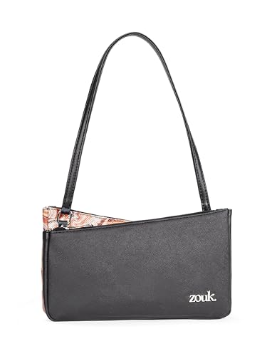 Image of ZOUK Kiya Small Shoulder Bag for Women - Dual-Sided Shoulder Bag with Criss-Cross Design| Handcrafted Purse with Dual Zipper Compartments & Water-Resistant Lining |