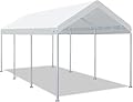 ADVANCE OUTDOOR 10x20 ft Heavy Duty Carport Potable Car Canopy Garage Party Tent Boat Shelter, Adjustable Height from 9.5 ft to 11 ft, White
