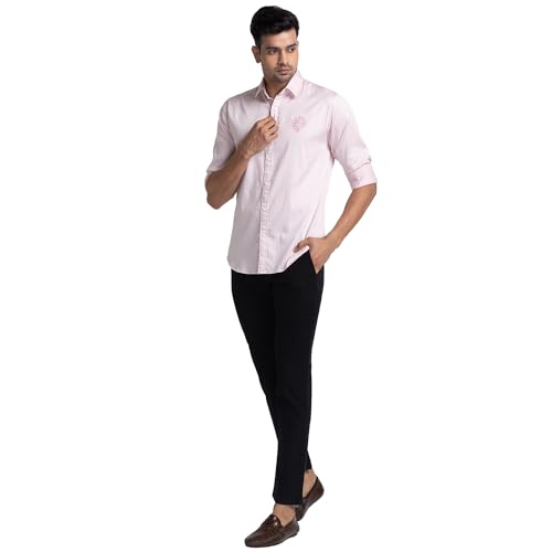 Image of Raymond Slim Fit Medium Blue Casual Shirt for Men