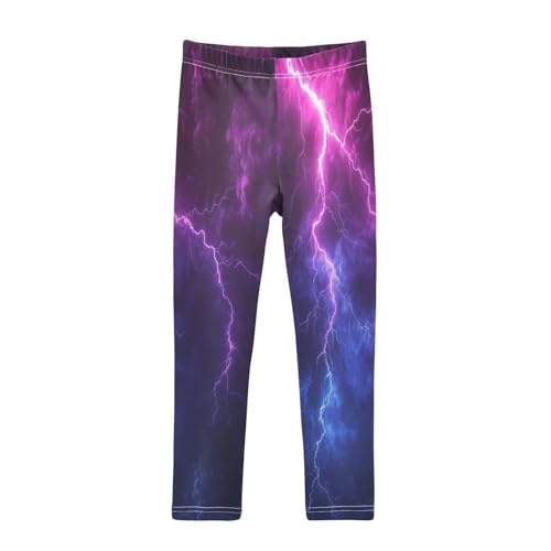 Colorful Abstract Graphic Neon Girls Casual Leggings for Kids Printed Long Pant Bottoms Stretch and Soft