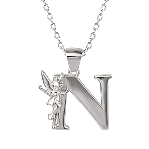 Collier Tinkerbell lettre N en argent pour accessoiriser vos tenues