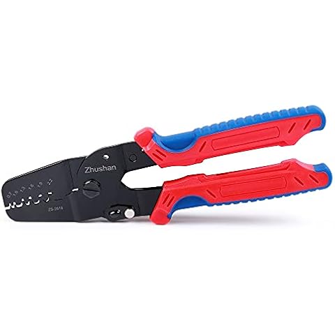 Zhushan ZS-2818 Open Barrel Terminal Crimper Tool, AWG 28-20 (0.08-0.5mm²), Ergonomic Handle, Compatible with Molex, JAM, Tyco, JST Terminals, for FPV, Drone Servo Model Cover
