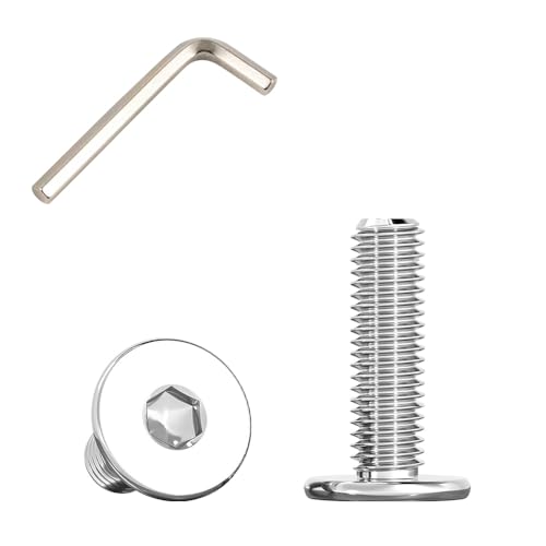 Viti a Testa Piatta M5 X 20 con Esagono Incassato, viti Brugola Testa Bombata con Flangia, Acciaio Inox A2 V2A Viti (40 Pezzi)