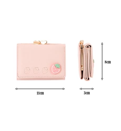 Cute Fruit Designed Wallet for Women Small Cute Purse Coin Pocket Card Holder Multi-Layered Wallet (orange)3
