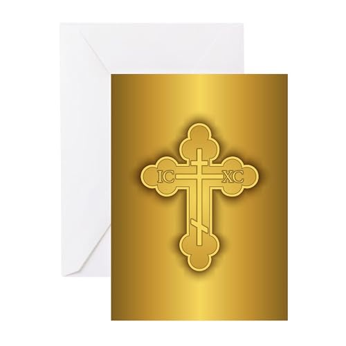 CafePress Orthodox Cross Greeting Cards Folded Greeting Cards (10-pack) Glossy