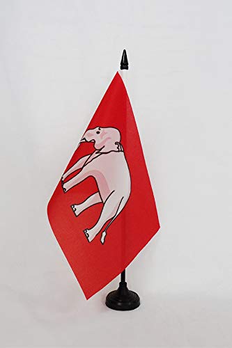 AZ FLAG Kingdom of Siam 1350-1939 Table Flag 5'' x 8'' - Historic Thailand Desk Flag 21 x 14 cm - Black Plastic Stick and Base