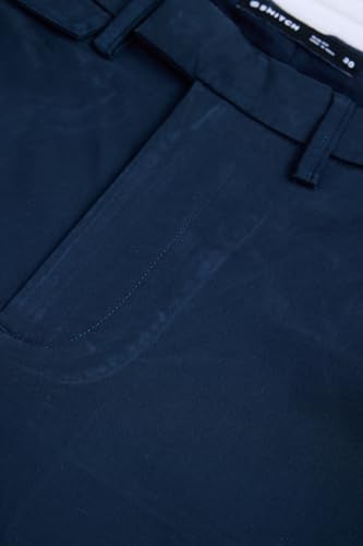 Image of SNITCH Men Chinos | Slim Fit Mid Rise Solid Pattern | Cotton Blend with Medium Stretch & Smooth Texture | Button & Zip Closure for Casual & Street Wear