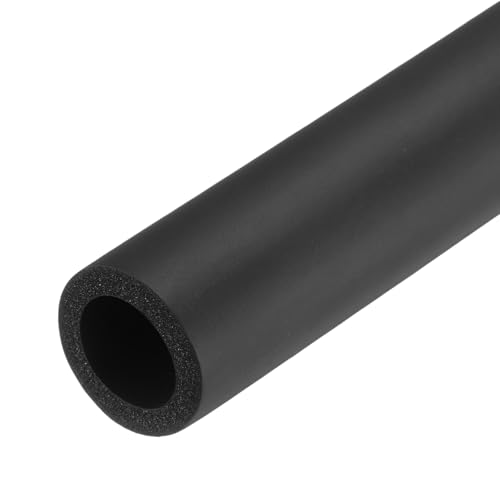 sourcing map Pipe Insulation Foam Tube Lagging Insulation Pipe 20mm ID 30mm OD 0.46m(18) Heat Preservation for Handle Grip Support,Black