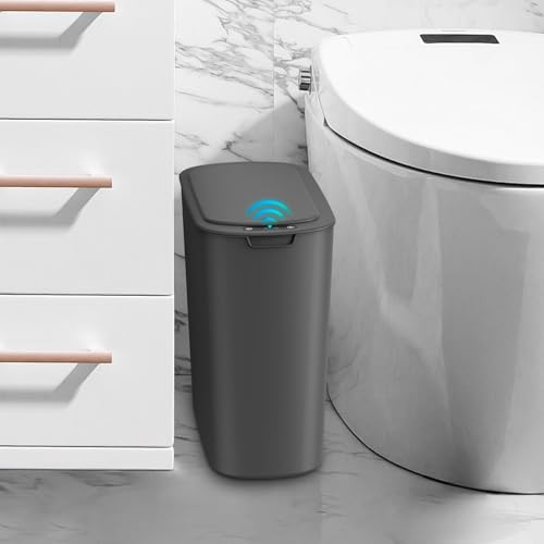 Cesun Automatic Motion Sensor Bathroom Trash Can with Lid, 2.6 Gallon Touchless Trash Bin, Smart...